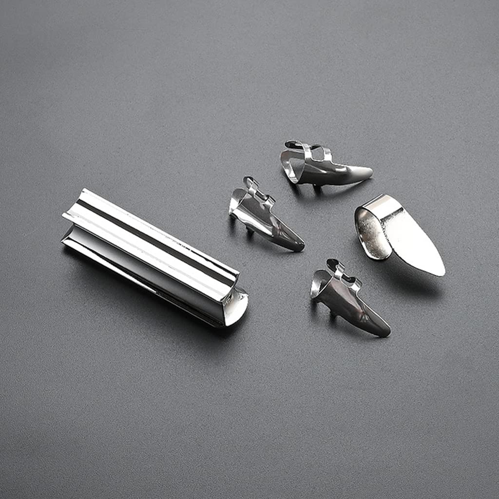 Alnicov Guitar Slide Steel Stainless Tone Bar for Hawaiian Guitar Lap Steel Guitar, Electric Guitar with Metal Thumb Finger Picks Plectrums?Chrome - Image 6