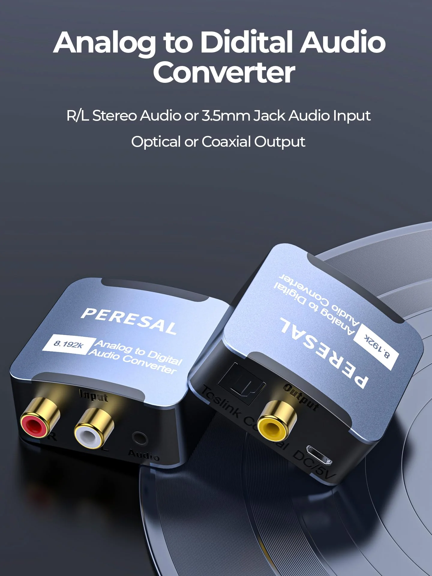 Analog to Digital Audio Converter 3.5mm to SPDIF/Coaxial with Optical Cable RCA to Optical for Laptops Desktop Computers to Soundbar & Amplifiers - Image 3