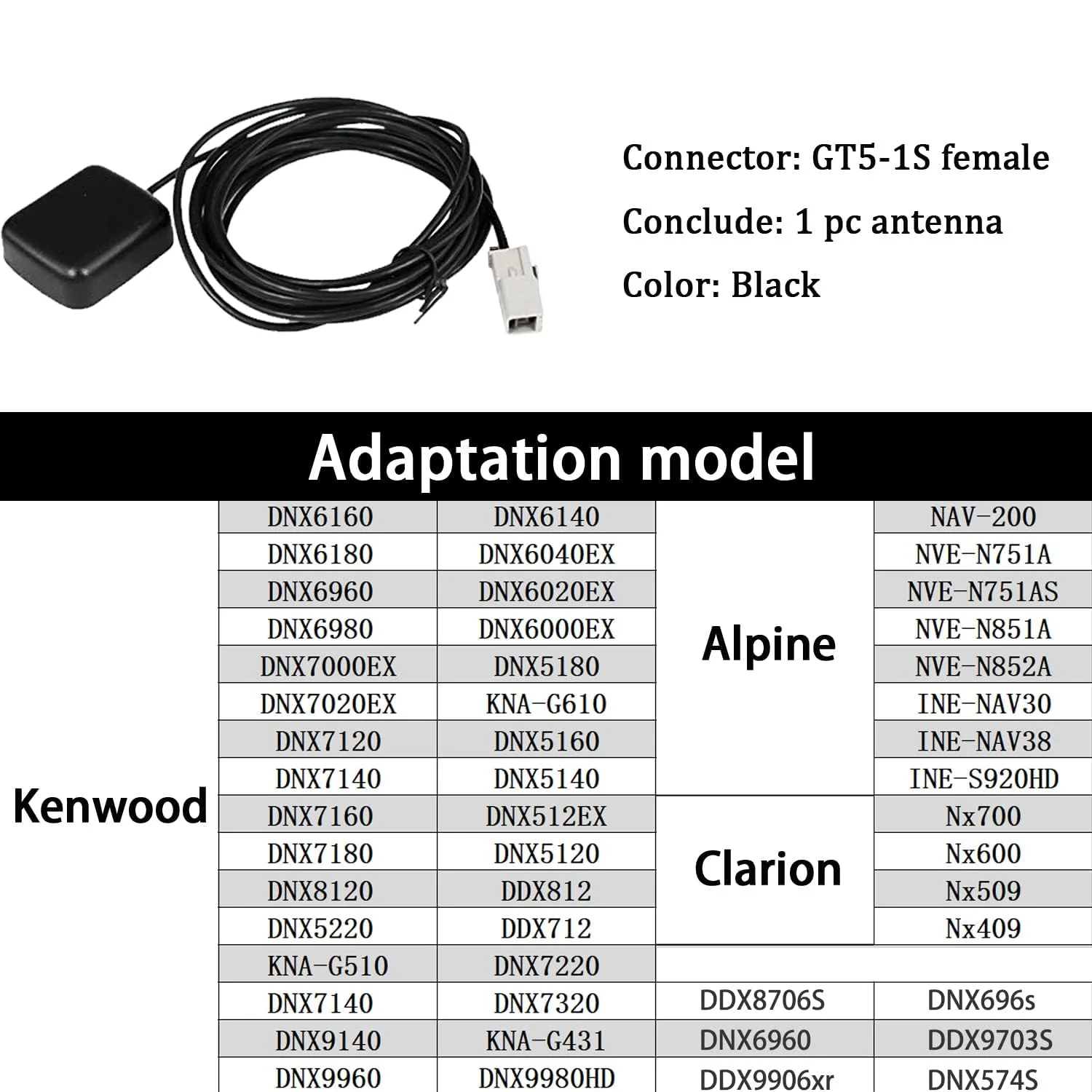 Anina Car Active GPS Antenna for Kenwood DDX/DNX/KNA/DDX Alpine JVC Navigation Radio Compatible with Toyota Honda Nissan - Image 7