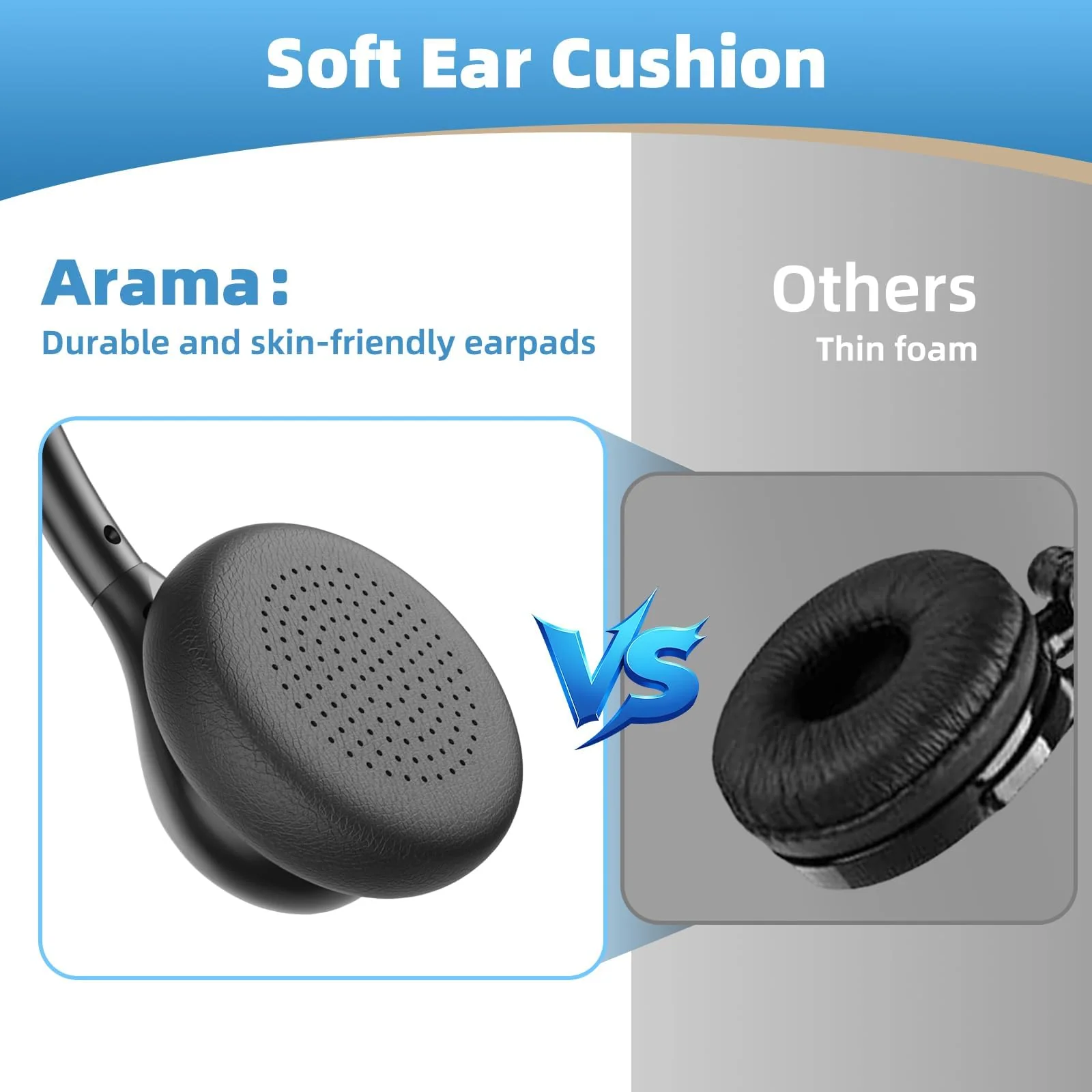 Arama Cordless Phone Headset with Microphone, 2.5mm Jack Telephone Headset for Office Landline, Noise-Cancelling Mic & Volume Control, Wired Headphones Compatible with Panasonic AT&T Vtech Uniden Black - Image 4