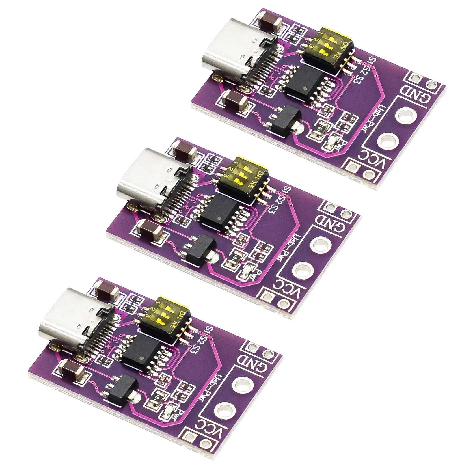 ARCELI Pack of 3 PD/QC/AFC Fast Charge Decoy Trigger Module, Support 5V 9V 12V 15V 20V Fixed Voltage Output
