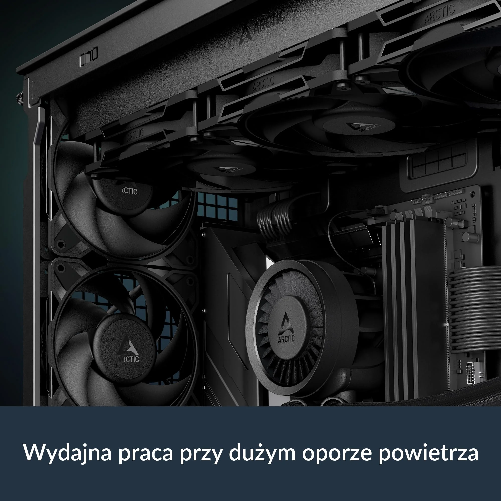 ARCTIC P14 Pro PST - Powerful Premium Fan, 140 mm PWM Fan with Y-Cable Splitter, 400-2500 RPM, 0 RPM <5% PWM, Fluid Dynamic Bearing, 4-Pin - Black - Image 3