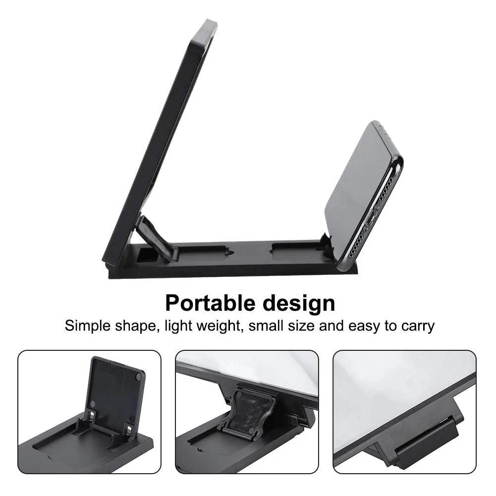 ASHATA 19.56" Screen Magnifier for Smartphone, HD Mobile Phone Screen Magnifier, No Power Drive, Movie Video Expandable HD Screen for Watching Movies Videos (Black) - Image 5