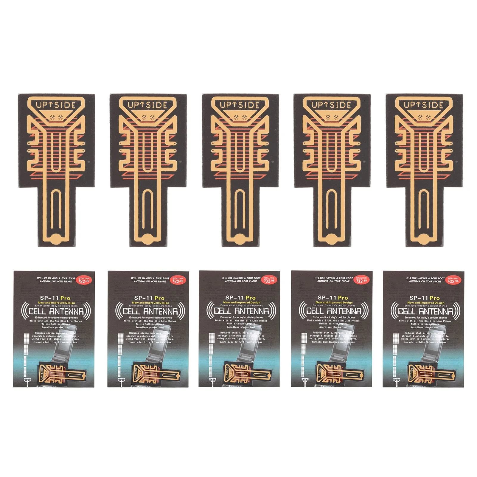 ASHATA 5Pcs Cell Phone Booster Sticker, Mobile Phone/Walkie Talkies/Buzzers Enhancement Sticker for Outdoor Camping Elevators Tunnels and Mountains