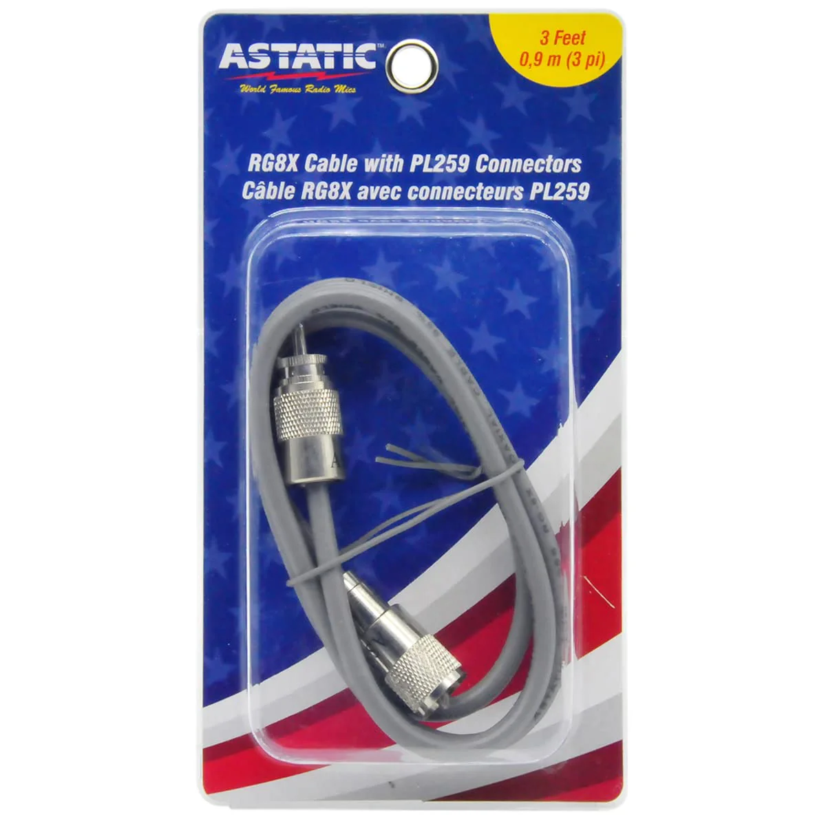 Astatic 302-10268 Gray 3-Foot Cable with PL-259 Connectors - Fit Most Fiberglass CB Antennas up to 5-feet - Image 4
