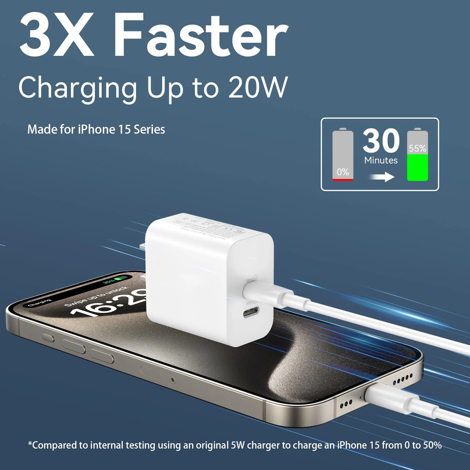 Auorld iPhone 15 Charger Fast Charging[MFi Certified],20W Dual Port USB C Fast Charger Block 10FT Long USB C to C Charging Cable Cord iPhone 15 Pro Max/15 Pro/15/15 Plus,iPad Pro 12.9''/11'',iPad Air white 10 FT - Image 2