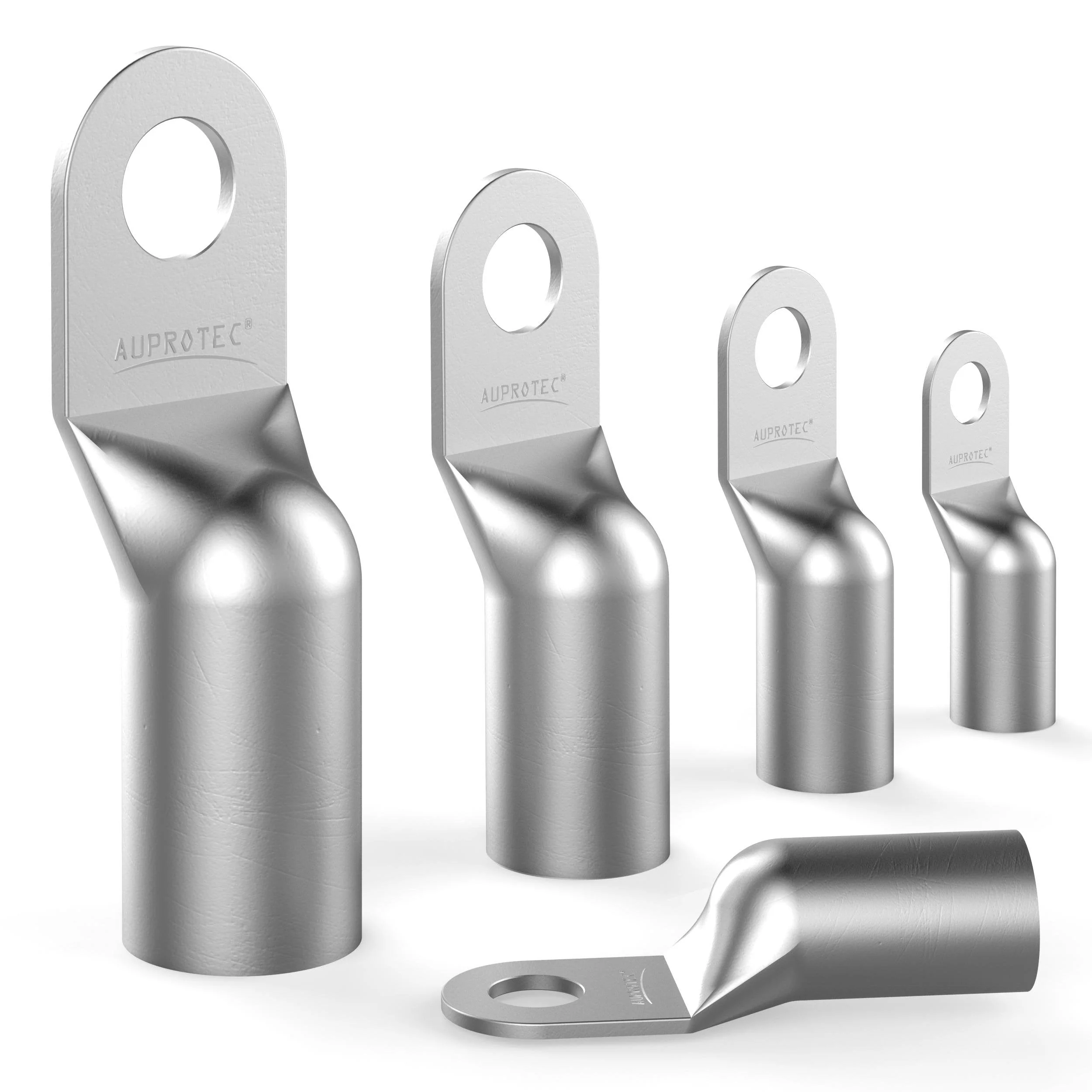 AUPROTEC 6 x Tubular Cable Lugs 70 mm² Hole Diameter M10 Uninsulated SC Cable Connector Made of Tin-Plated Copper 6 Stück