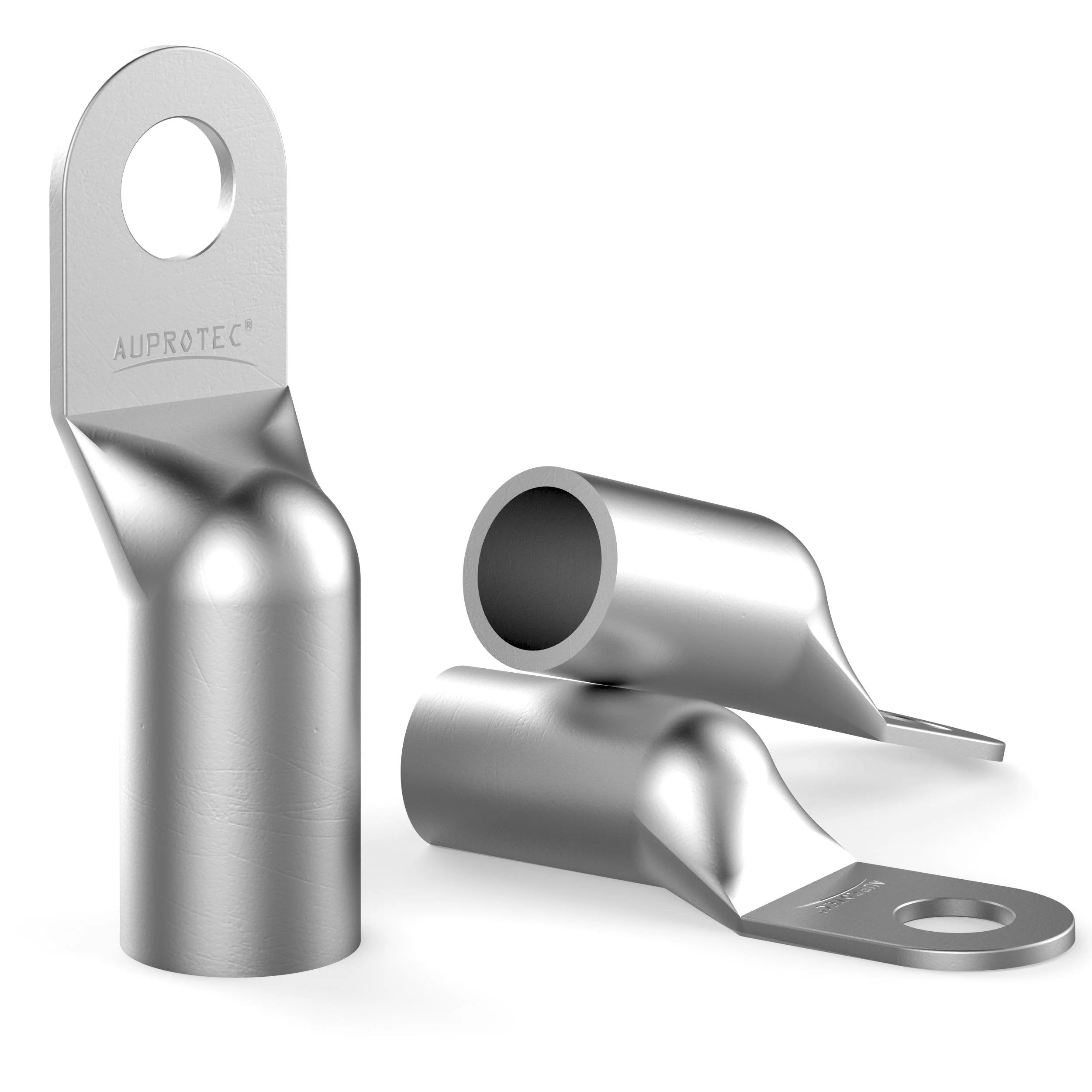 AUPROTEC 6 x Tubular Cable Lugs 70 mm² Hole Diameter M10 Uninsulated SC Cable Connector Made of Tin-Plated Copper 6 Stück - Image 2
