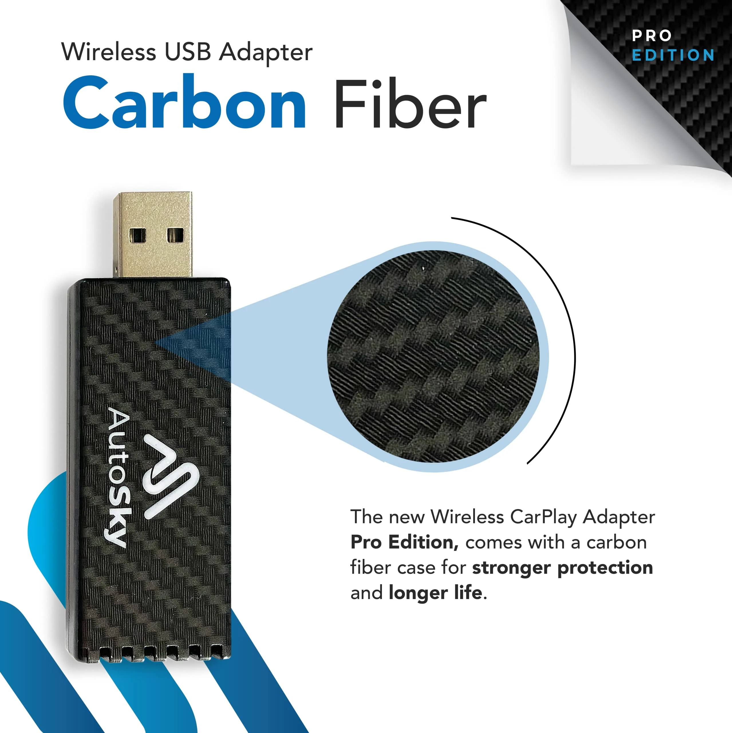 AutoSky Wireless CarPlay Adapter 2023 Pro Edition - Fastest and Most Compact Wireless CarPlay Adapter Factory Wired CarPlay Cars – USB-A and USB-C Cables – Wired CarPlay Required - Image 3