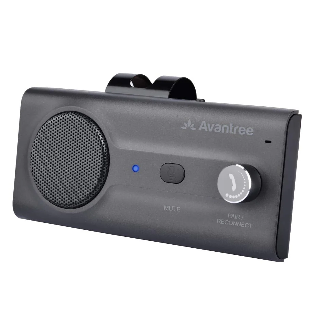 Avantree CK11 Hands Free Bluetooth 5.0 Car Kits, Loud Speakerphone, Support Siri Google Assistant & Motion Auto On Off, Volume Knob, Wireless in Car Handsfree Speaker Kit with Visor Clip - Titannium - Image 2