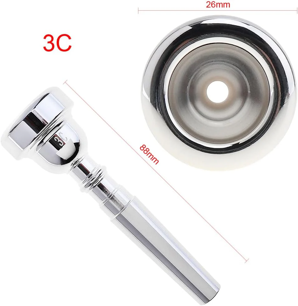 Bach Trumpet Mouthpiece 3C, New Silver Gold Plated Trumpet Mouthpiece 3C Size for Musical Instrument Accessory - Image 5