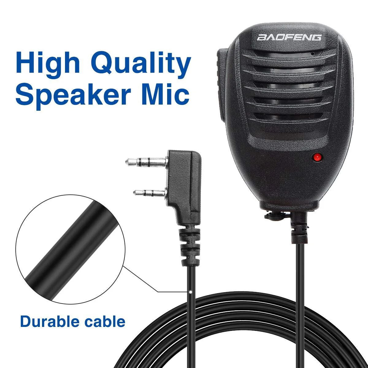 Baofeng Microphone Accessories for Ham Radio Police Walkie Talkie Speaker Mic for Baofeng UV-5R BF-F8HP 5RM UV-21R K5PLUS GM-15 Pro UV-5G Plus GM-5RH UV-17R TIDRADIO TD-H3 TD-H8 Quansheng UV-K5,4Pack Black-4Pack - Image 3