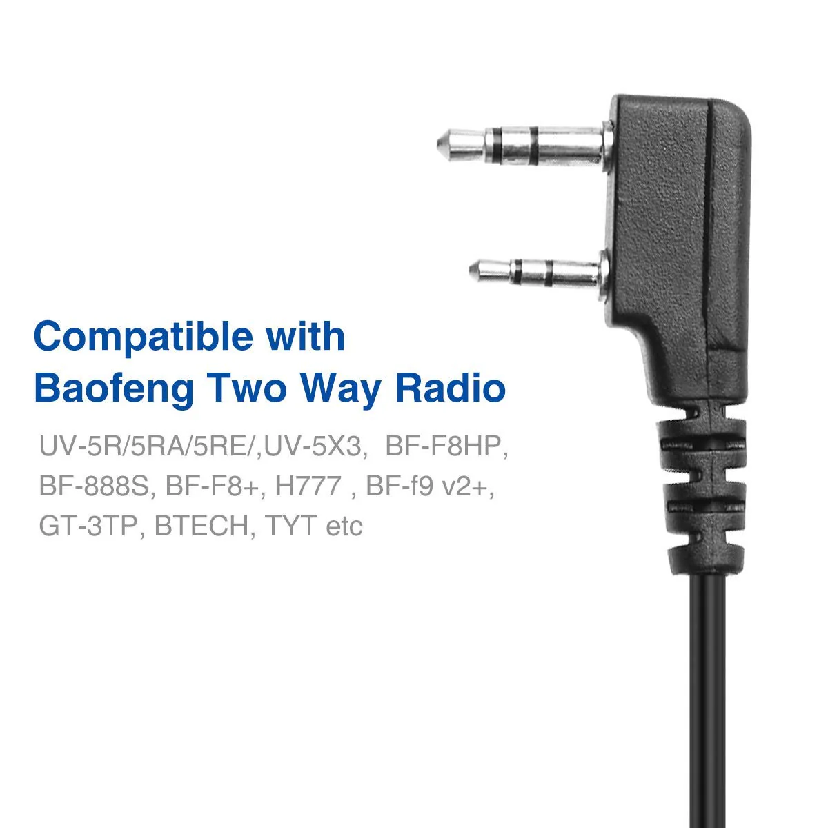 Baofeng Microphone Accessories for Ham Radio Police Walkie Talkie Speaker Mic for Baofeng UV-5R BF-F8HP 5RM UV-21R K5PLUS GM-15 Pro UV-5G Plus GM-5RH UV-17R TIDRADIO TD-H3 TD-H8 Quansheng UV-K5,4Pack Black-4Pack - Image 5