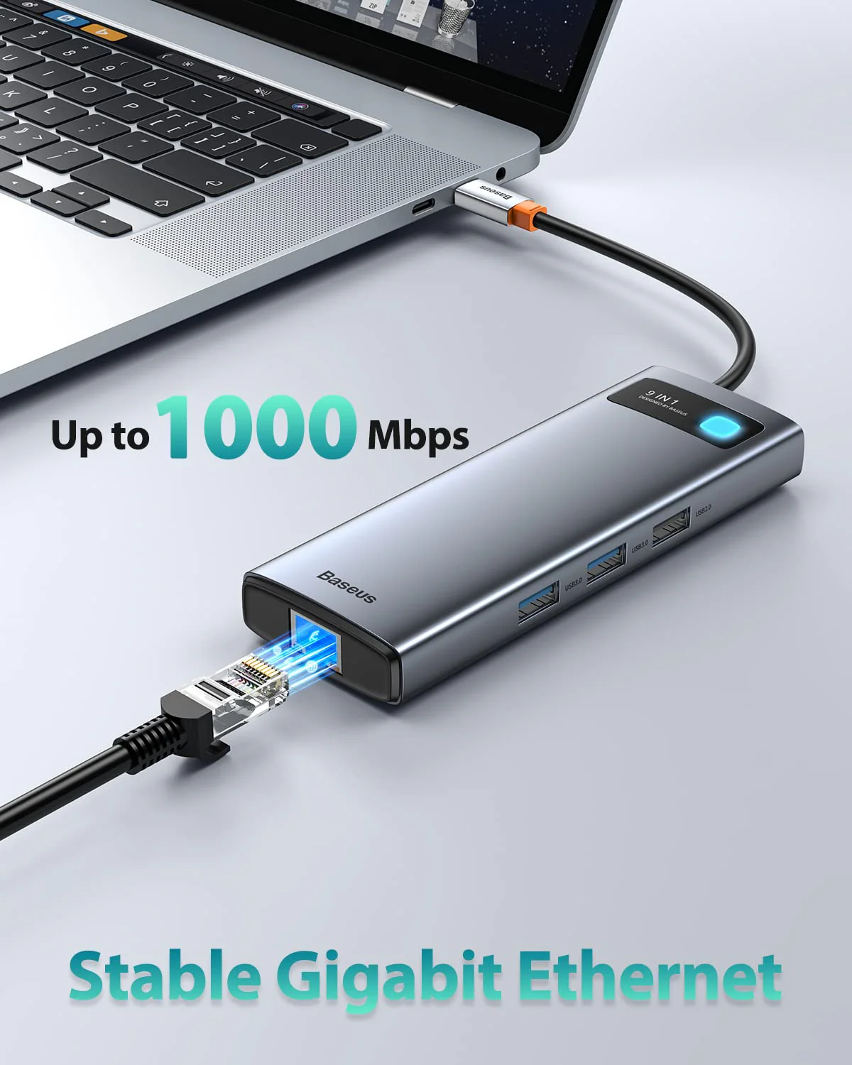 Baseus Laptop Docking Station Dual Monitor 4K@120Hz, 9 in 1 USB C Hub with 2 HDMI, 1000Mbps LAN, 100W PD, 3 USB, SD Card Reader, USB C Dock Compatible with iPhone 15/Mac/Dell/HP/Surface/Steam Deck - Image 4