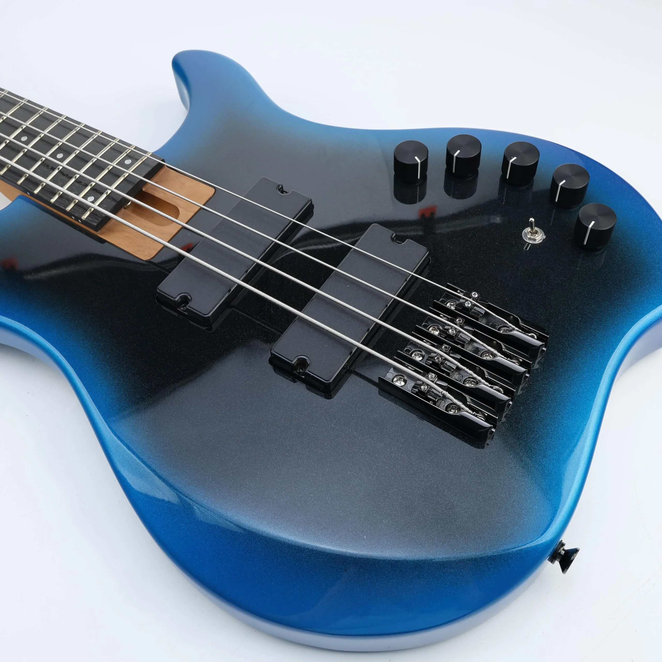 Bass Guitar Bridge with Zinc ALloy Saddle Base Individual Single String Fixed Bridge for 4 String Electric Bass Replacement Parts(Vacuum Black) 4PCS - Image 5