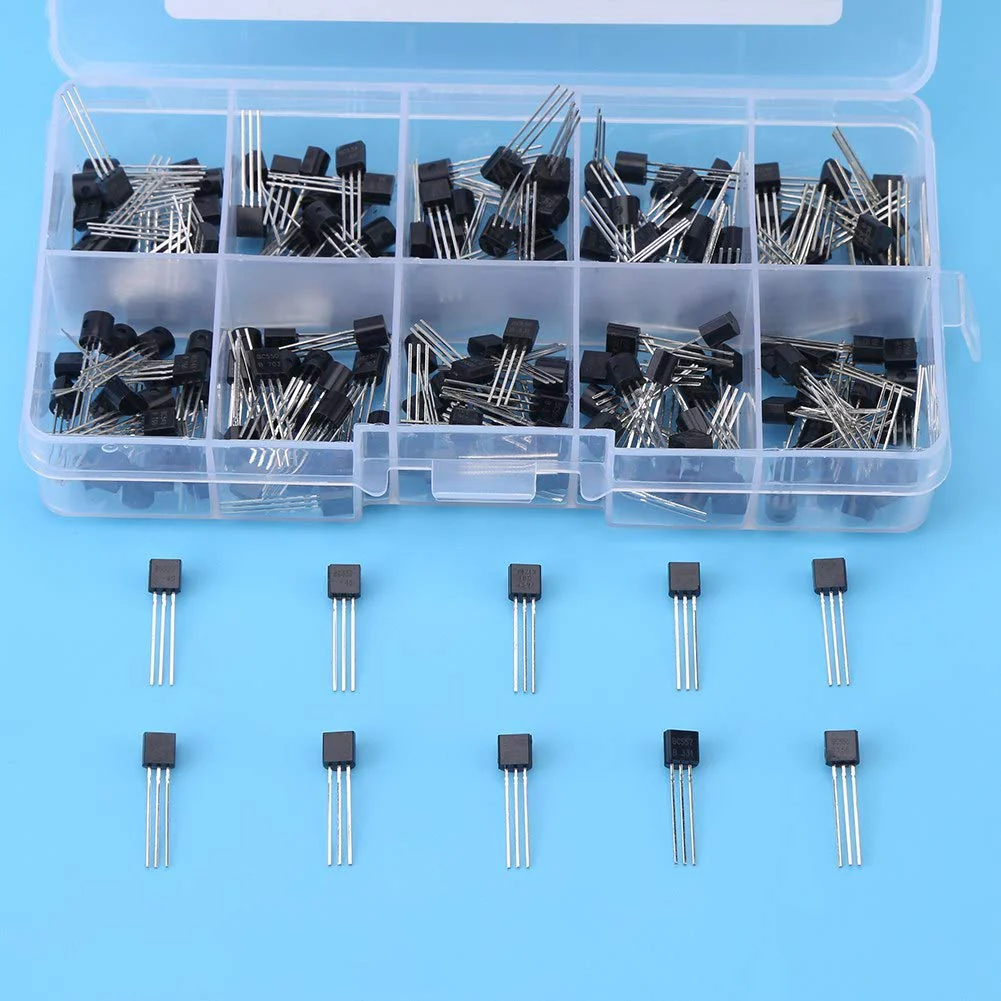 BC Transistors, 200 Pieces TO-92 Silicon NPN PNP Power Transistor Assortment Kit Set (Bc327 Bc337 Bc517 Bc547 Bc548 Bc549 Bc550 Bc556 Bc557 Bc558) with Plastic Storage Box - Image 6