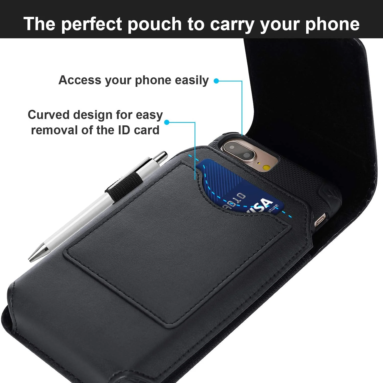 BECPLT Phone Holster for iPhone 15 Pro Max 15 Plus 14 Pro Max 13 Pro Max 12 Pro Max 11 Pro Max Leather Belt Case 360 Rotating Pouch Case Holster Belt Clip Case for iPhone Xs Max 8 Plus 7 Plus 6s+ 6+ L(6.5"x 3.5"x 0.5") Leather-Rotation - Image 5