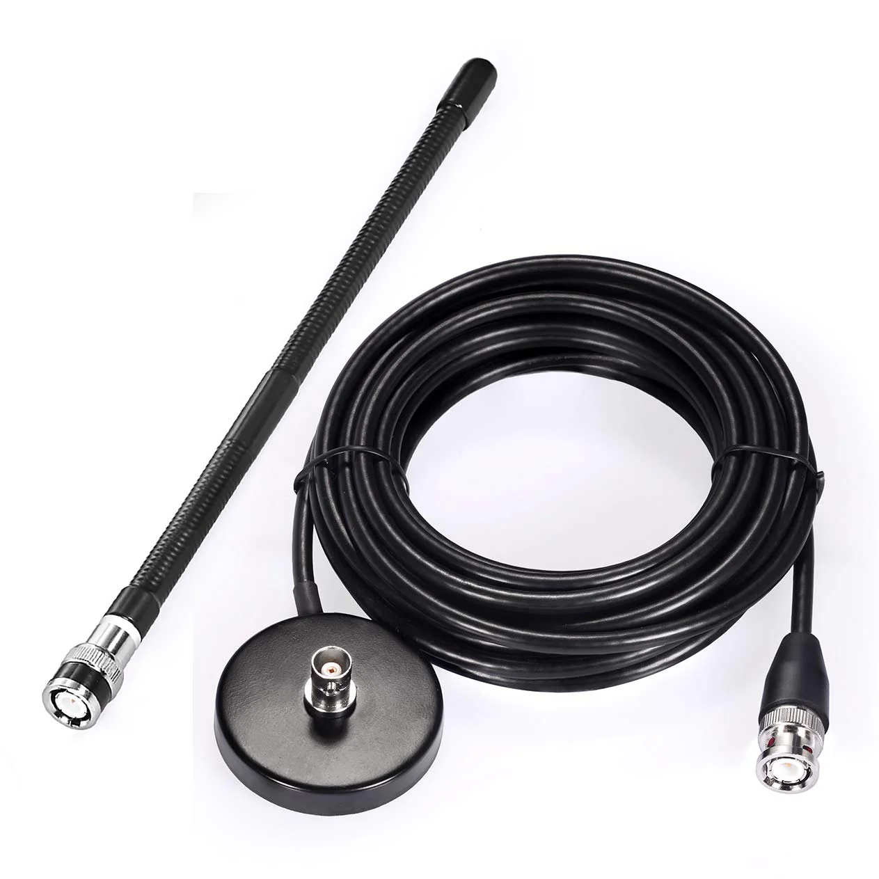 Bingfu CB Antenna 27MHz CB Radio Antenna Soft Whip Magnetic Base CB Antenna BNC & PL259 Male Compatible with Cobra Midland Uniden Maxon President Portable Handheld CB Radio Car Mobile Radio Scanner - Image 5