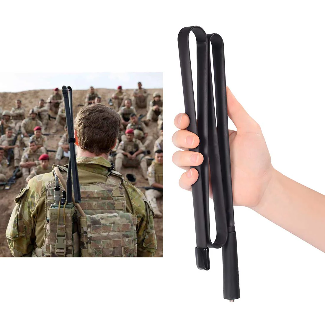 Bingfu Dual Band VHF UHF 136-520MHz 42.5 inch Foldable CS Tactical SMA Female Ham Radio Antenna with 3 feet Extension Relocation Cable for Kenwood Baofeng BF-F8HP UV-5R UV-82 BF-888S GT-3 Ham Radio 42.5 inches Antenna with 3 feet Cable - Image 2
