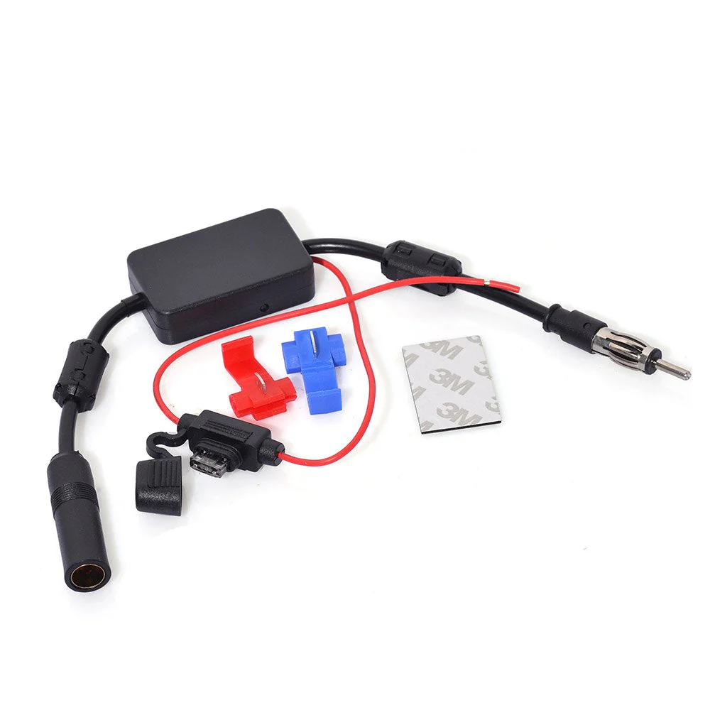Bingfu Universal Car Stereo FM Radio Antenna Signal Booster Amplifier Amp,12V Power Supply DIN Plug Connector Adapter for Vehicle Truck SUV Car Audio Radio Stereo Media Head Unit Receiver - Image 8