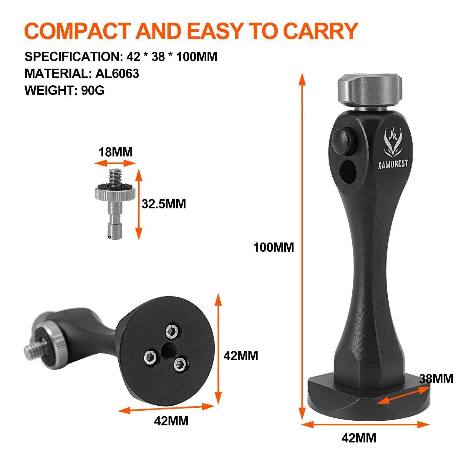 Binocular Tripod Adapter Quick Release with 1/4-20 Inch Threading,T6061 Aluminum Alloy Body,Compatible with Arca Ball Head and 1/4 Thread Head - Image 3