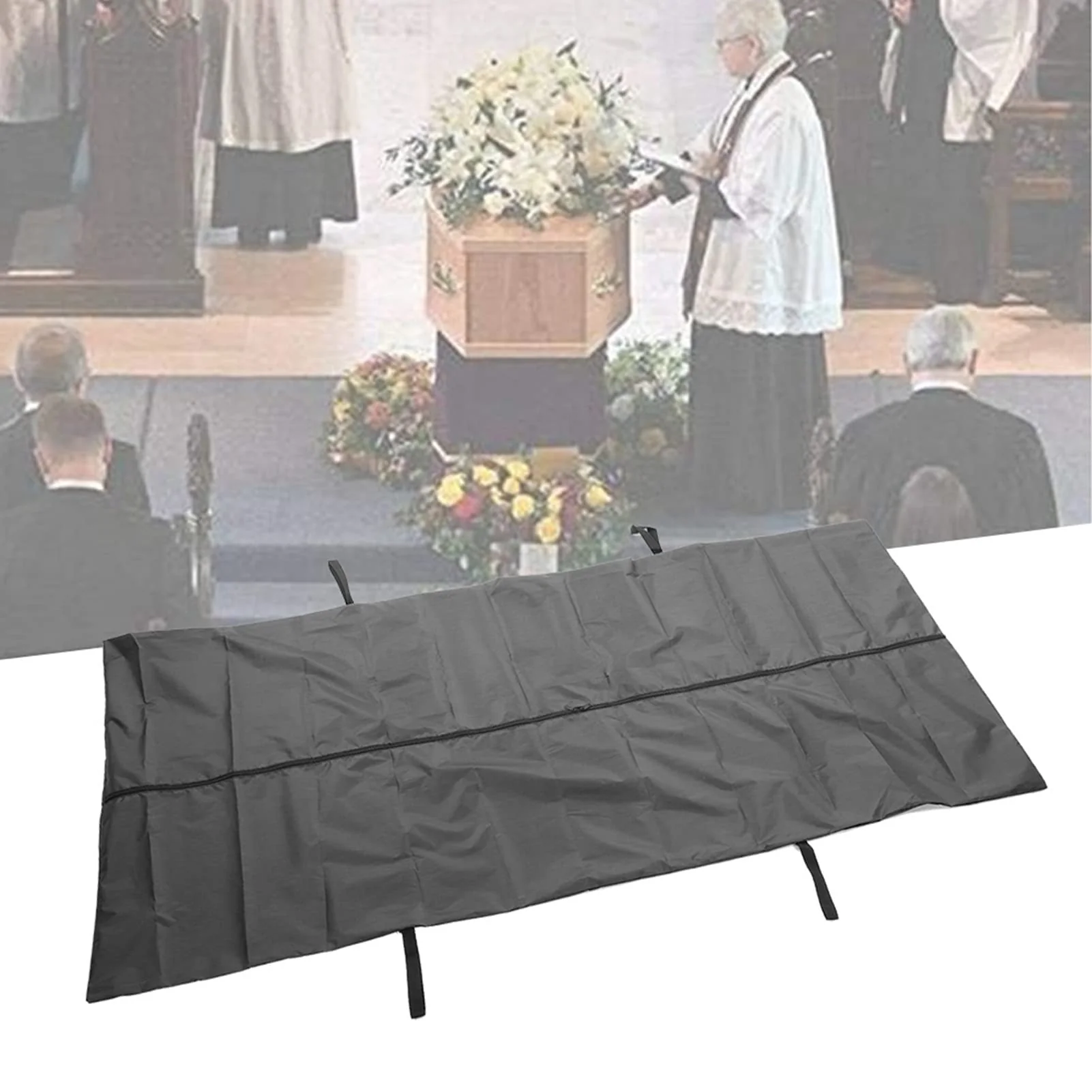 Black Emergency Carcass Body Bag - Oxford Fabric Material for Transport in Funeral Hospital (150 x 60 cm) 150*60CM - Image 2