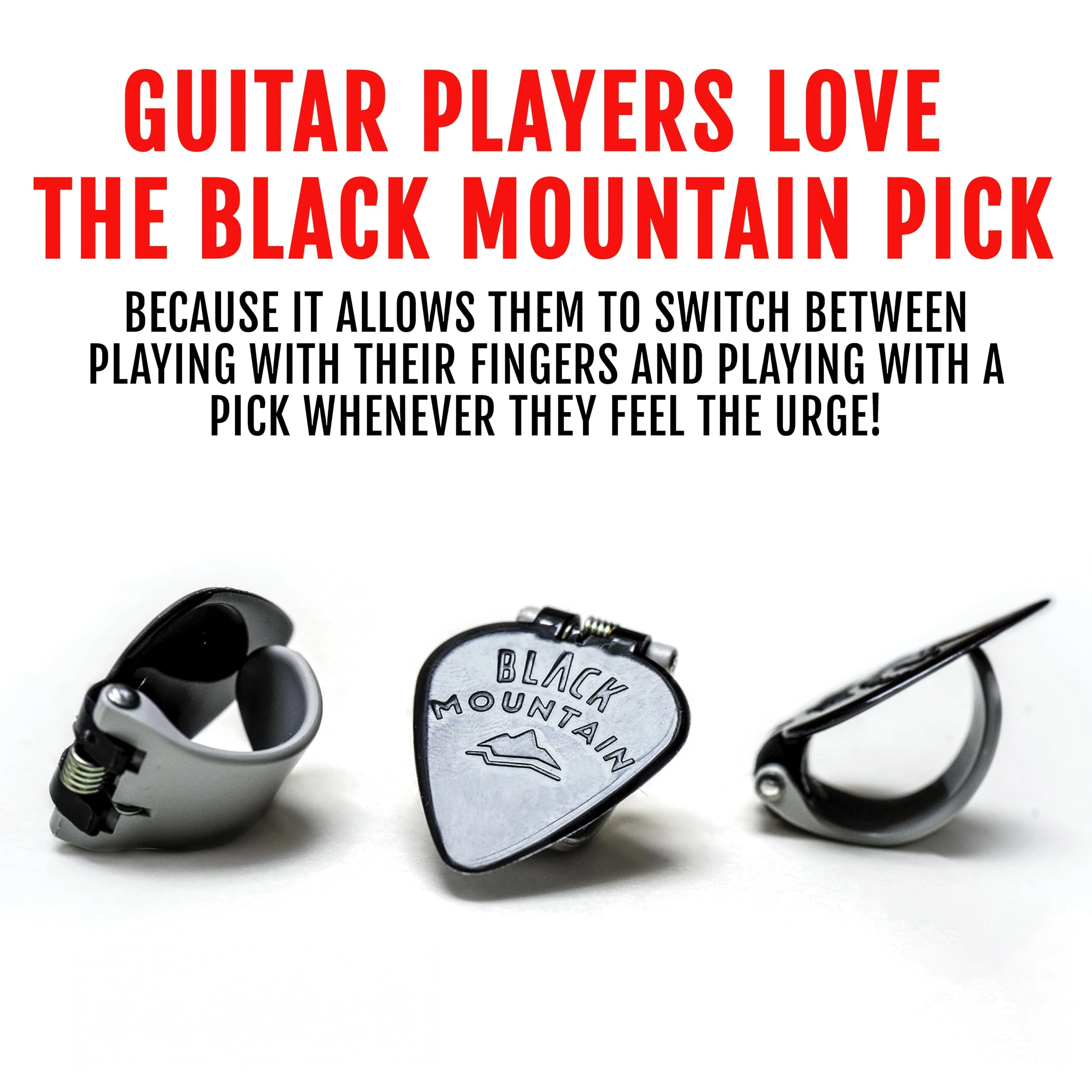 Black Mountain Heavy Gauge Thumb Picks for Acoustic Guitar, Electric Guitar, Ukulele, Banjo, and More - Spring Loaded Universal Fit for Medium to XL Thumbs - Premium Finger Picks 3 Pack Right Handed - Image 6