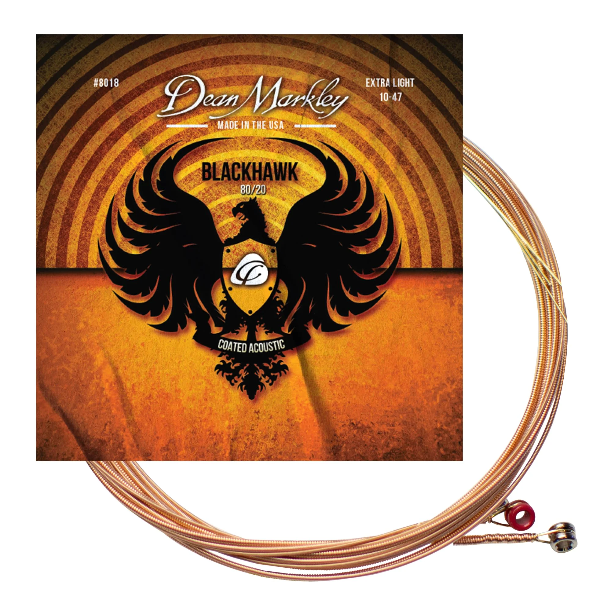 Blackhawk 80/20 Guitar Strings Acoustic Bronze, 10-47 Extra Light Guitar Strings Acoustic 6 String Set, Sparking Tone with Warm Rich Sound, Micro Thin Coated Acoustic Guitar Strings, Made in the USA Extra Light -10 - 47