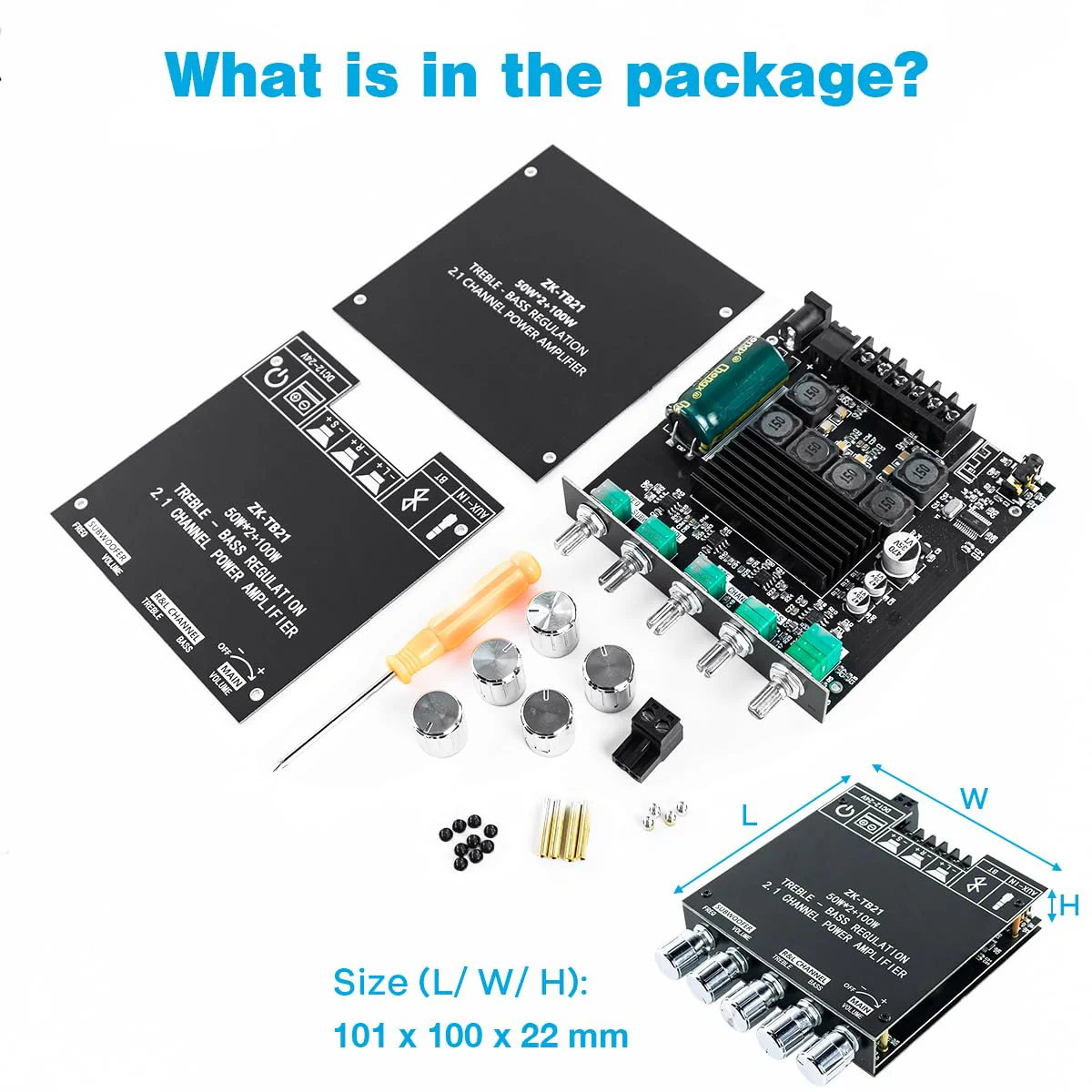 Bluetooth 5.0 50W+50W+100W 2.1 Channel Subwoofer Amplifier Board TPA3116D2 HiFi Treble and Bass Control Stereo Digital Audio Amp Board for Home Theater DIY Wireless Speakers - Image 7