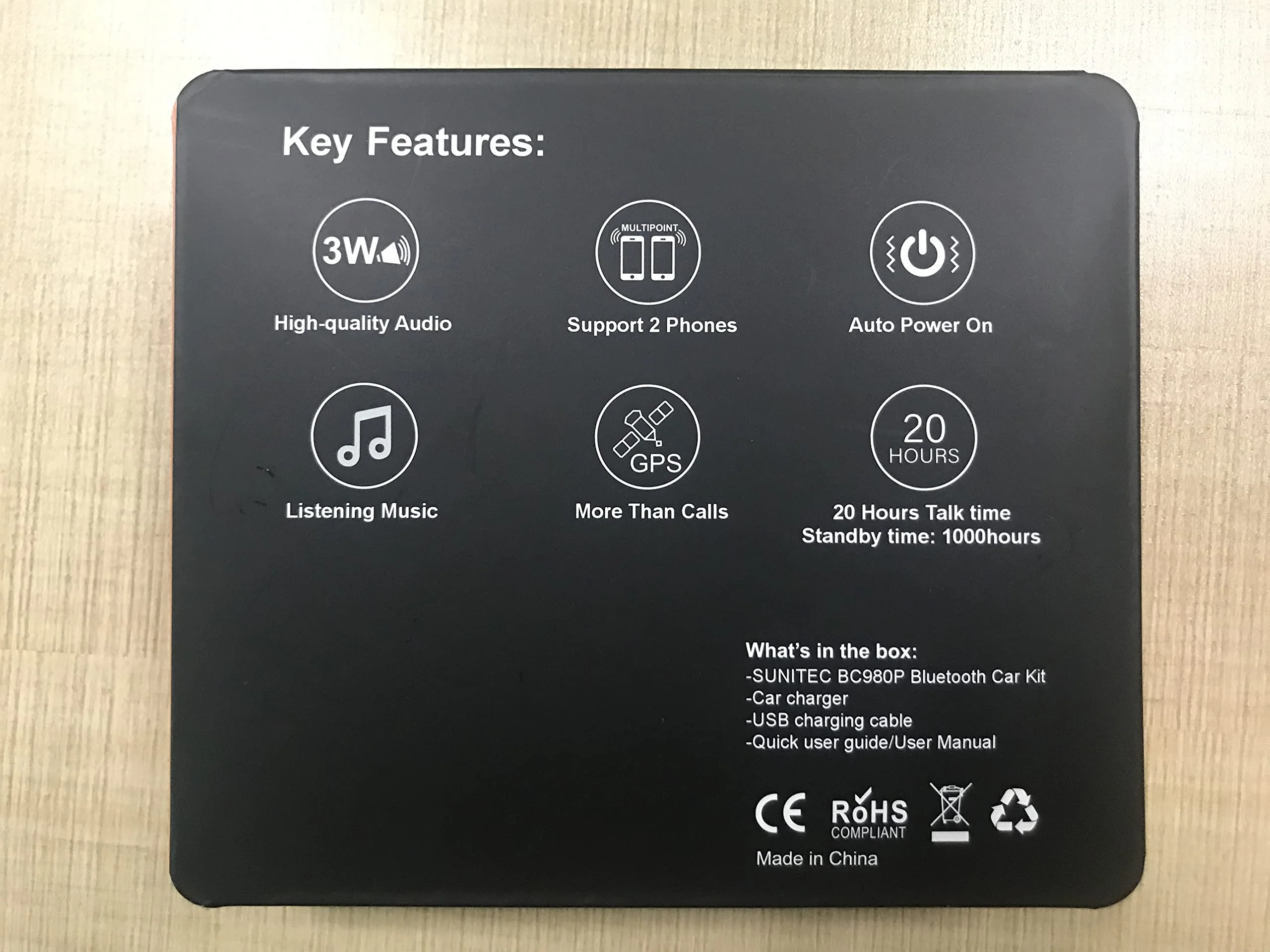 Bluetooth Car Speaker for Cell Phone, Handsfree Bluetooth Car Kit Motion AUTO ON Off Support Siri Voice Assistant Handsfree Speakerphone with Visor Clip - BC980P - Image 11