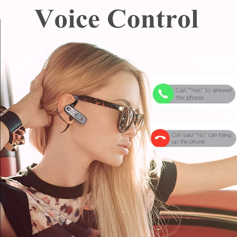 Bluetooth Headset Wireless Bluetooth Earpiece Single Ear Voice Control Answer Earphones for cell phone computer Laptop Driver Trucker - Image 2