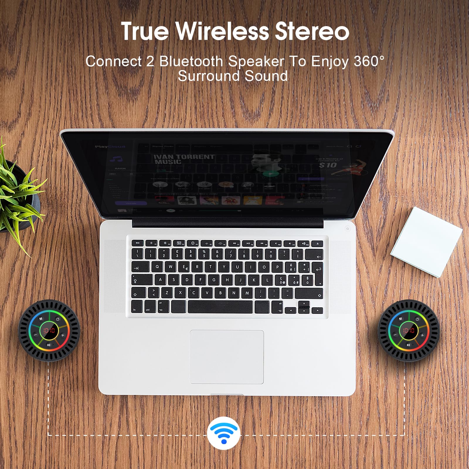 Bluetooth Speaker, Shower Speaker IPX7 Waterproof, Speakers Bluetooth Wireless with Rich Bass, Portable Speaker with LED Light, Suction Cup,8H Playtime - Image 4