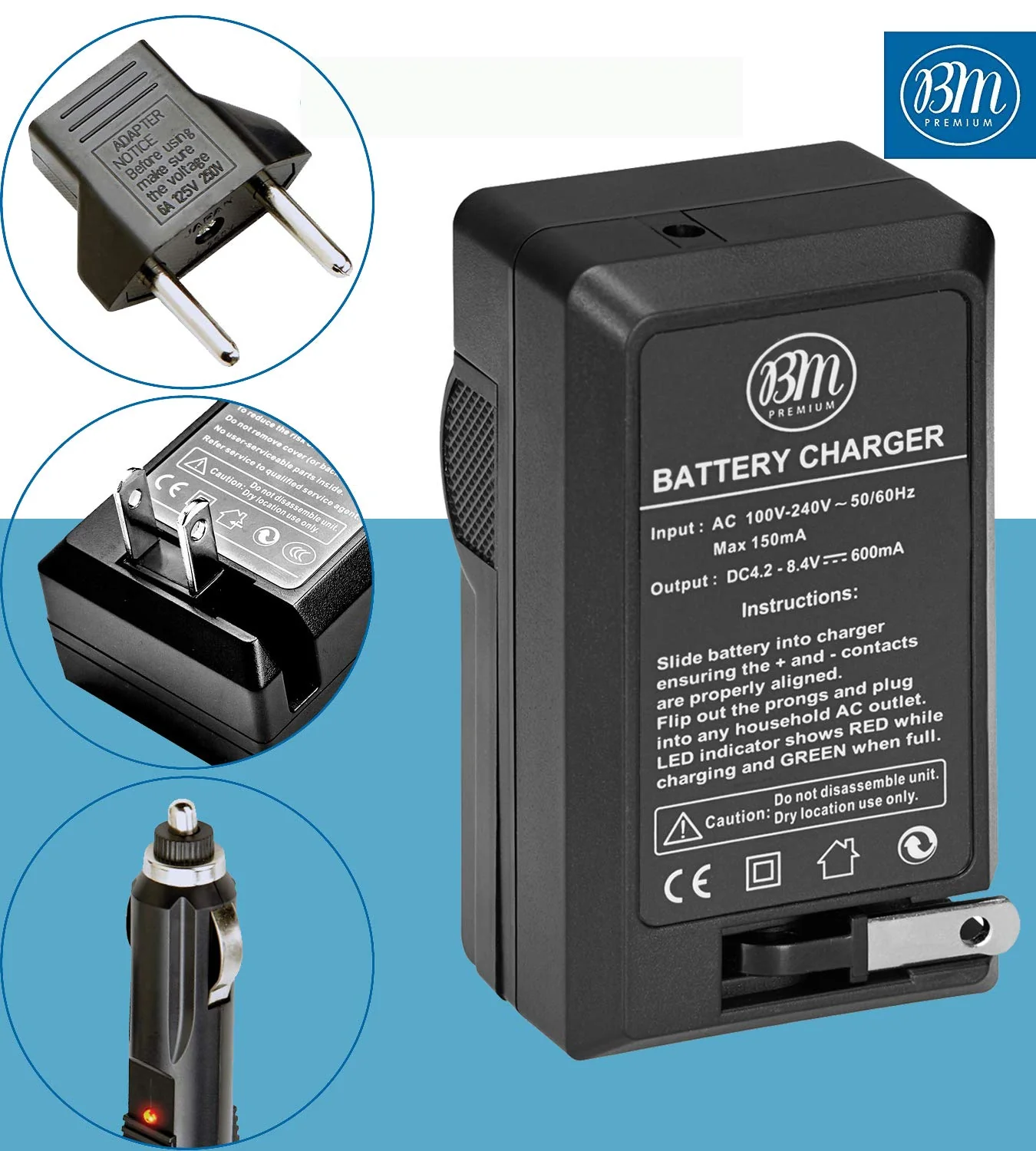 BM Premium BP-727 Battery and Charger for Canon Vixia HFR80, HFR82, HFR800, HFR30, HFR32, HFR300, HFR40, HFR42, HFR400, HFR50, HFR52, HFR500, HFR60, HFR62, HFR600, HFR70, HFR72, HFR700, HFM52, HFM500 - Image 6