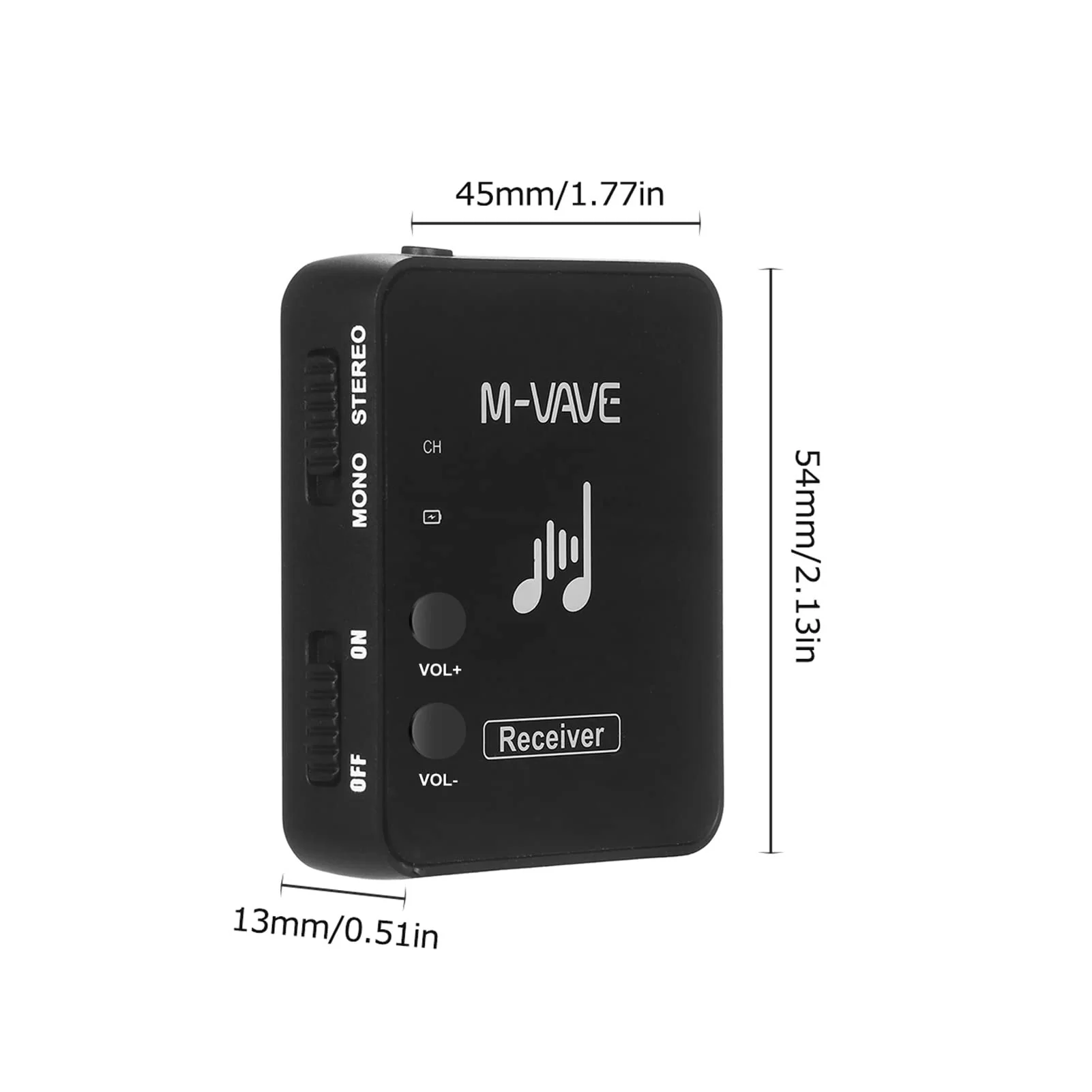 Btuty M-VAVE SWS10 Earphone Monitor Transmission System Rechargeable Receiver (receiver) Black - Image 4