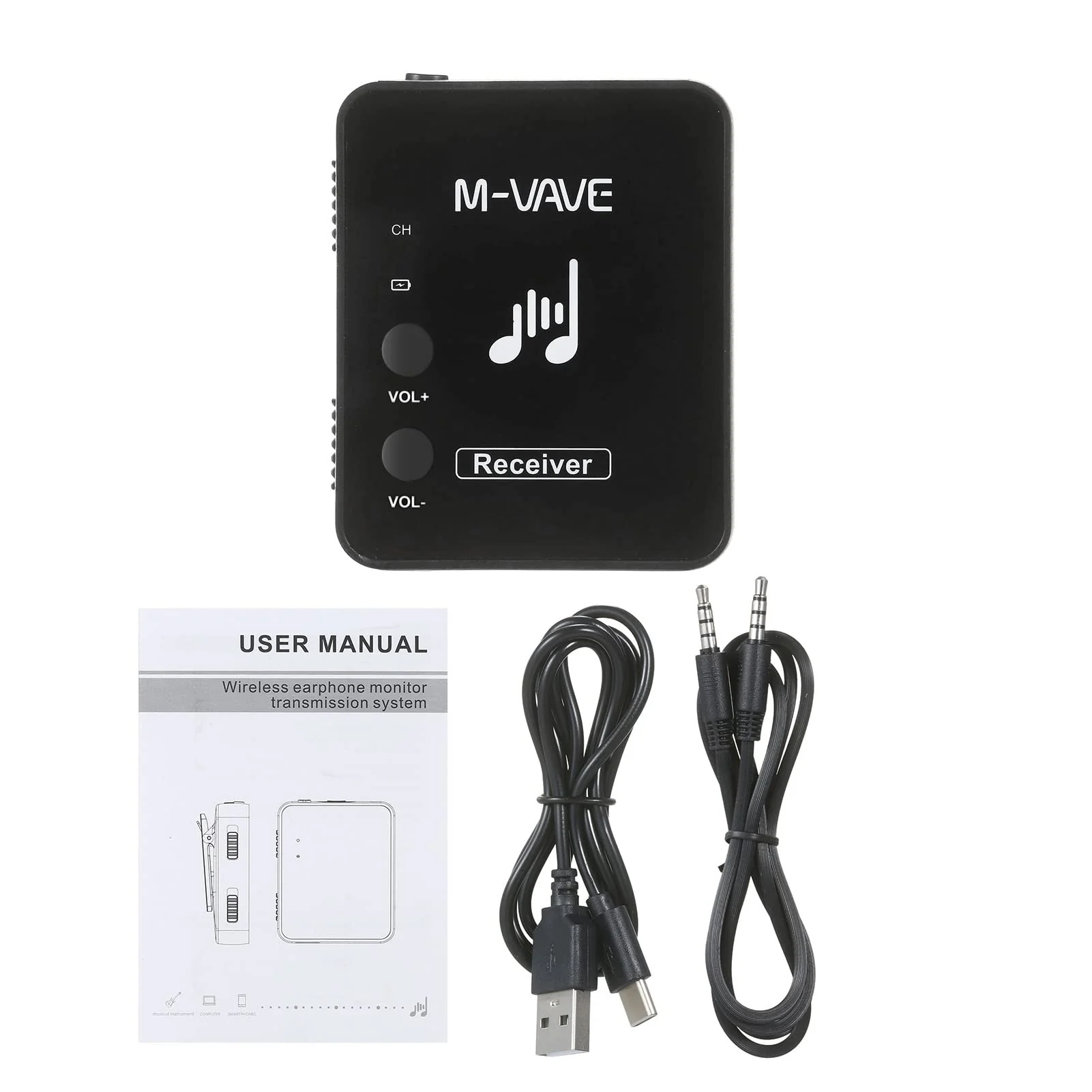 Btuty M-VAVE SWS10 Earphone Monitor Transmission System Rechargeable Receiver (receiver) Black - Image 7