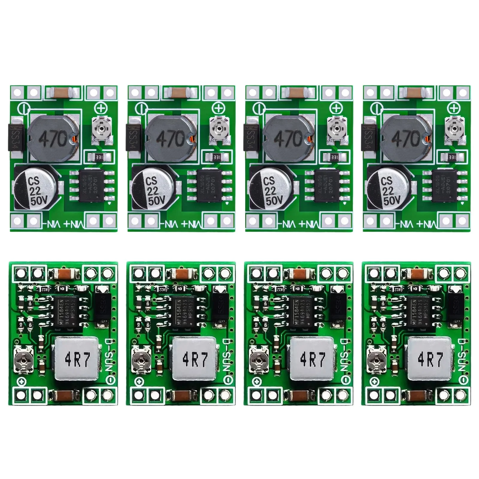 Buck Converter Pack of 8 Mini Step Down Converter Module, Step Down Converter Buck Converter MP1584EN 4.5-28V to 0.8-20V DC-DC Converter Module, 24V to 12V 9V 5V 3V Step Down Adjustable Converter
