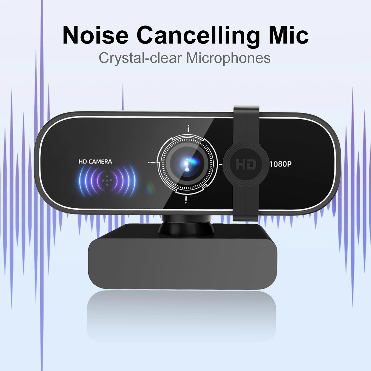 C28 1080P Webcam with Privacy Cover and Tripod Stand, PC Camera with Noise-Canceling Mic, Computer Camera with Auto Light Correction,Plug and Play, Web Camera for streaming, Zoom/Facetime Black - Image 2