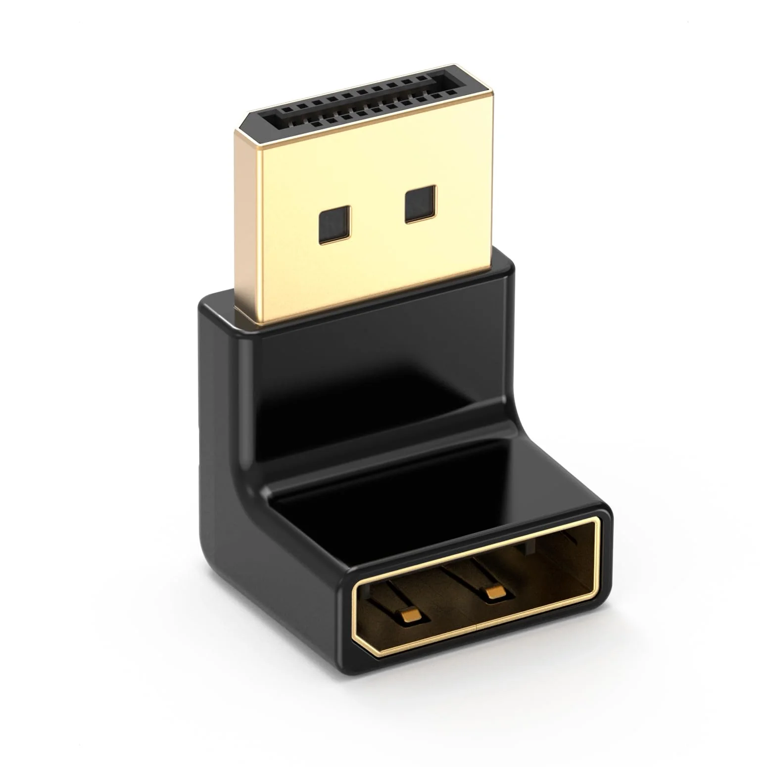 Cable Matters 4K@240Hz Right Angle DisplayPort 1.4 Adapter (8K DisplayPort 90 Degree Adapter, Right Angle Display Port Adapter) in Black