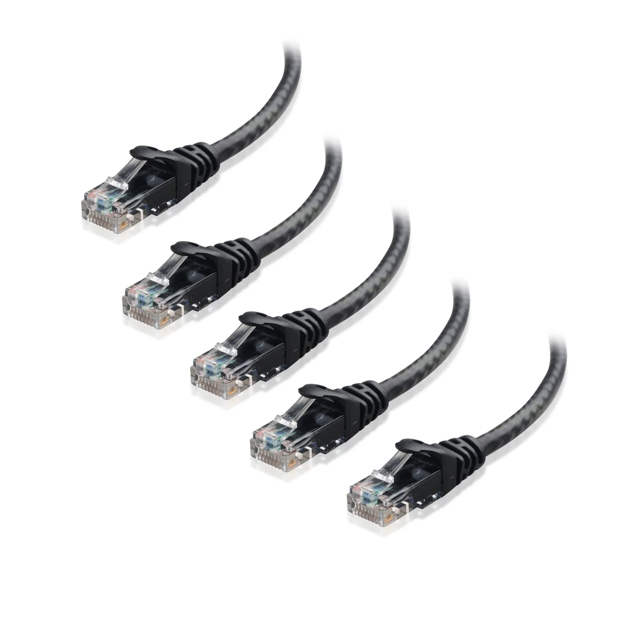 Cable Matters 5-Pack Snagless Short Cat6 Ethernet Cable (Cat6 Cable, Cat 6 Cable) in Black 3 ft