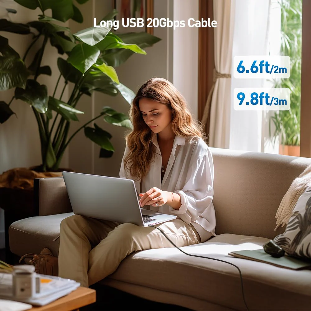 Cable Matters [USB-IF Certified] 20Gbps Long USB4 Cable/USB 4 Cable 6.6ft, Supports Up to [8K@30Hz / 4K@120Hz Video, 240W Charging, 20Gbps Data Transfer] Compatible with Thunderbolt 4 Cable, MacBook - Image 7