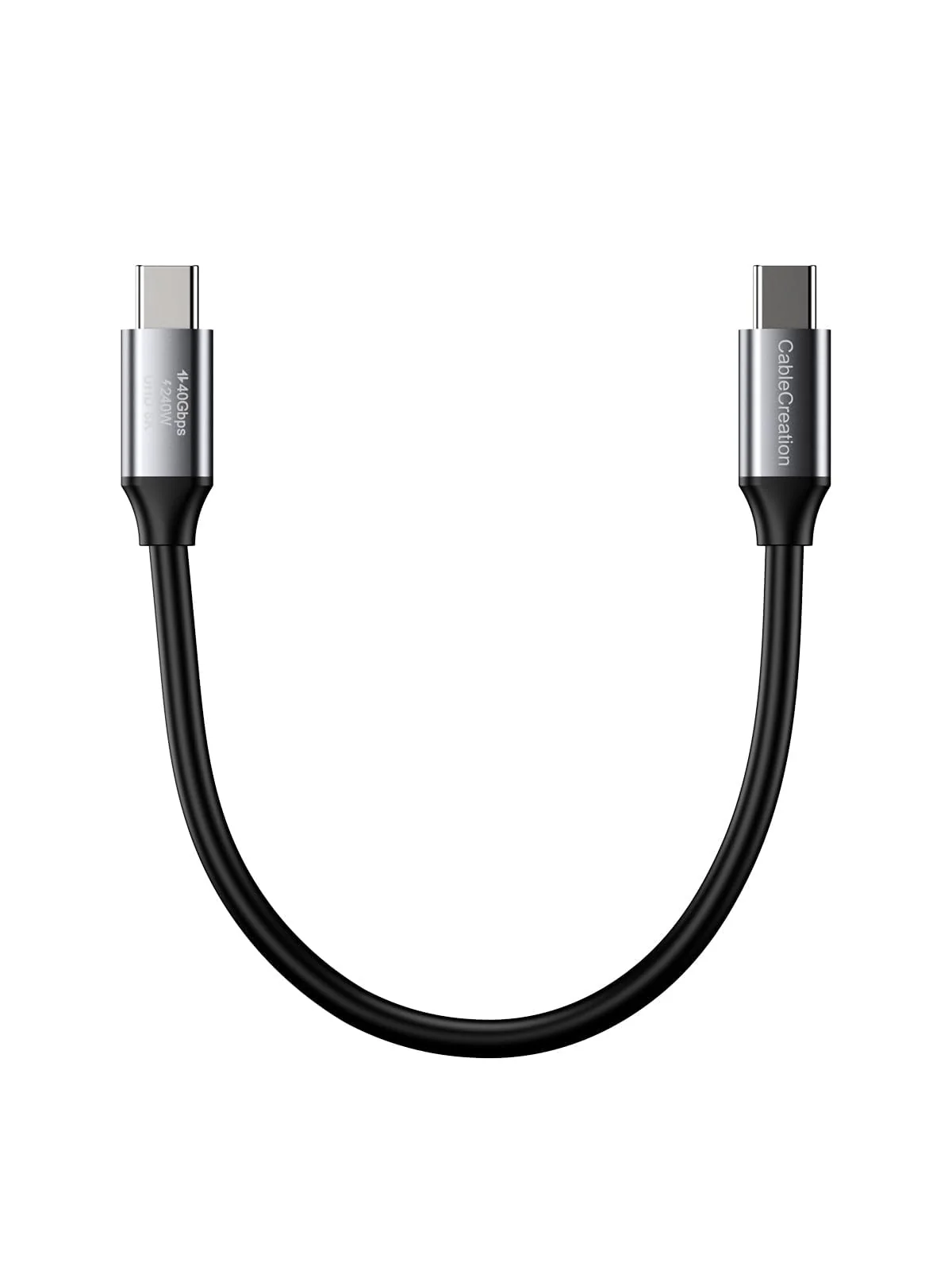 CableCreation Short USB4 Cable 0.5FT, Thunderbolt 4 Cable 40Gbps, 240W, 8K@60Hz, Compatible with Thunderbolt 3, Thunderbolt 4 and USB-C Grey 1