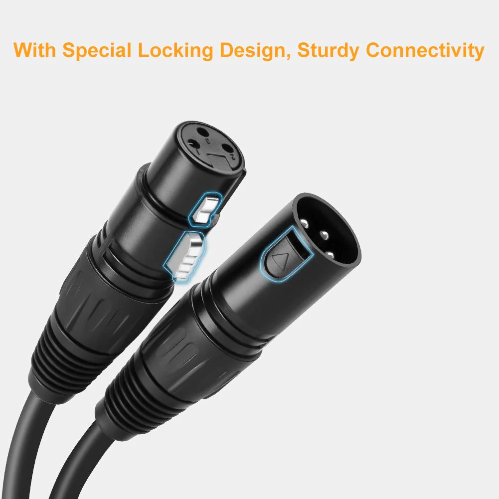 CableCreation XLR Microphone Cable Long, [2-Pack] 15FT XL R Male to Female 3PIN Balanced Mic Cords for Recording Applications,Mixers,Speaker Systems,X L R Audio Equipment.Black 15 Feet 【2 Pack】 - Image 5