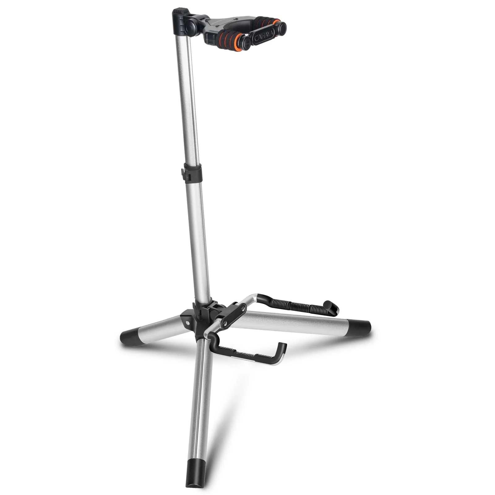CAHAYA Floor Guitar Stand for Acoustic & Electric Guitars & Bass - Adjustable Height, Folding, Lightweight Travel Instrument Holder