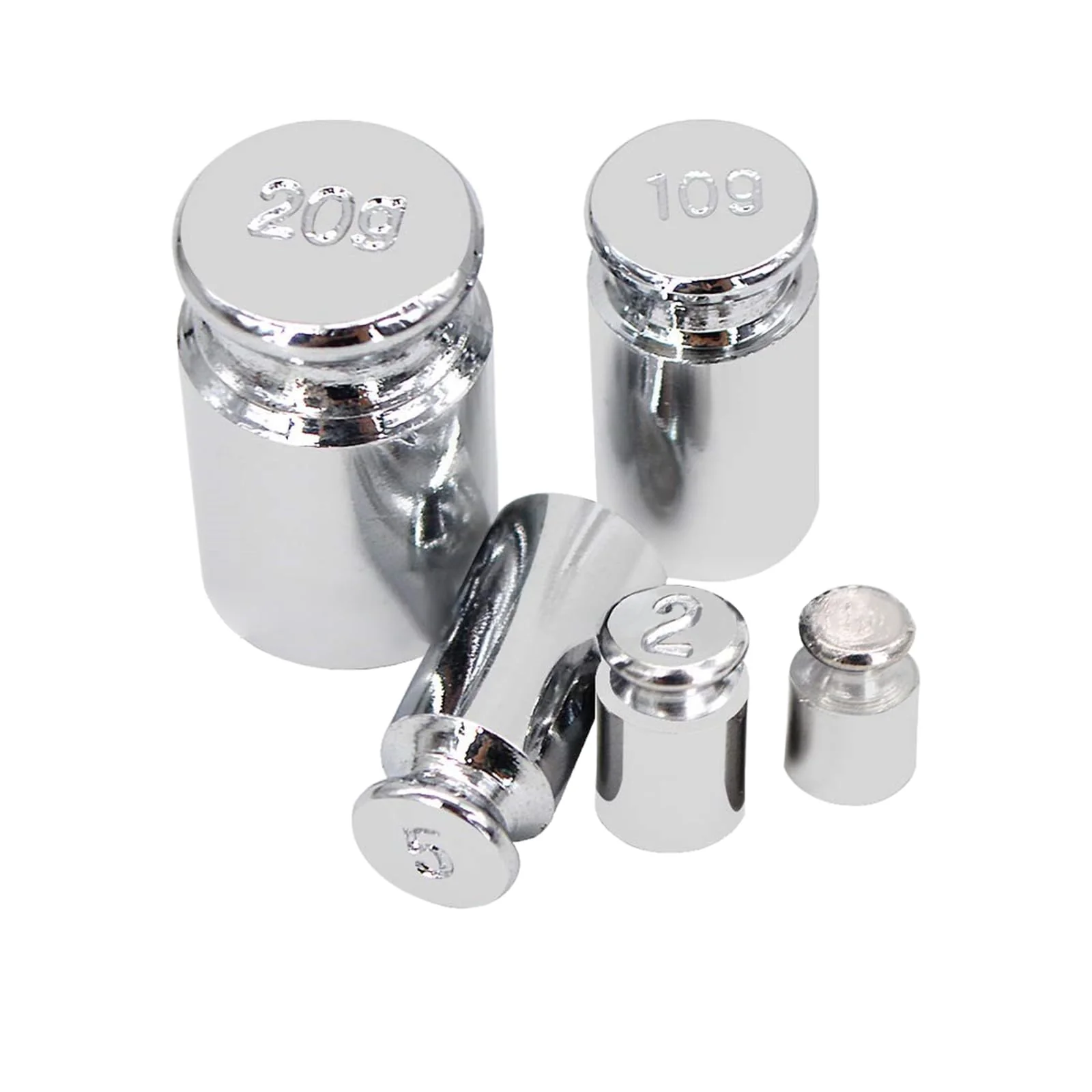 Calibration Weight Set, 5-Piece Calibration Gram Set, Measuring Weights, Set with Small Weights for Electronic Scales, Laboratory, Hobby, Crafts, 1g, 2g, 5g, 10g, 20g