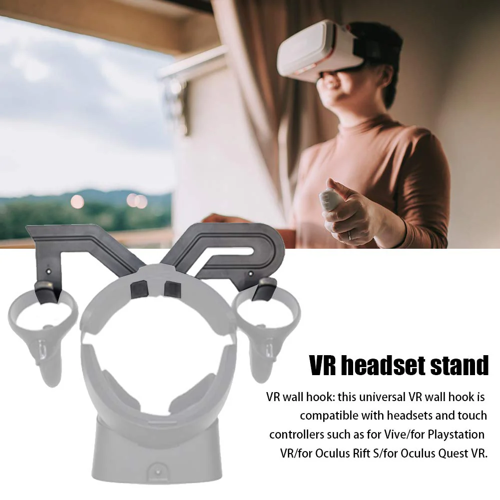 CALIDAKA VR Headset Stand, Black, Portable Electronic Device Stand, Compatible with Headphones - Image 7