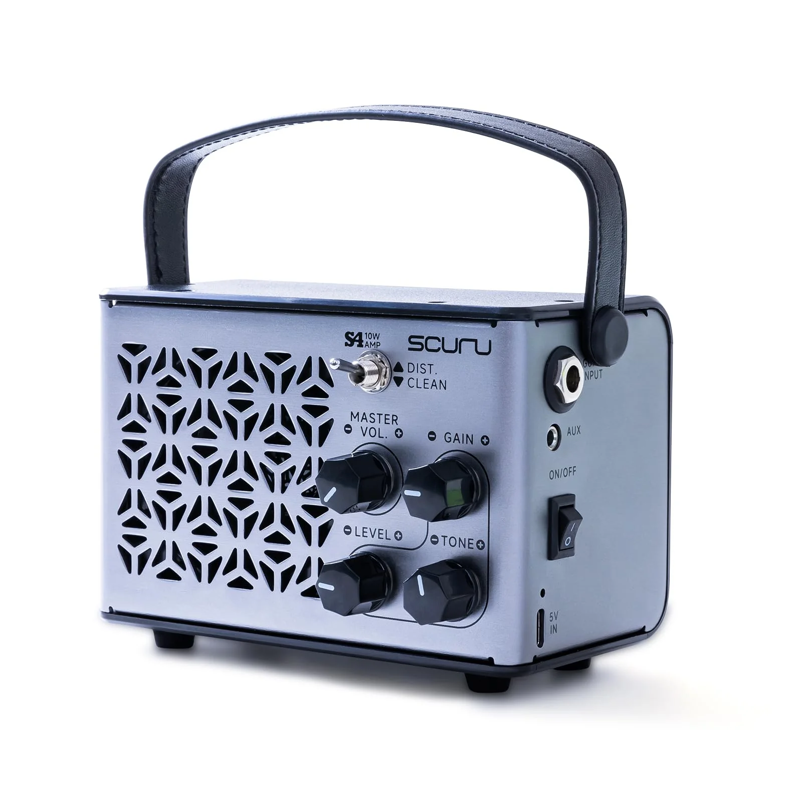 Caline Portable Guitar Amp,10w Mini Guitar Amplifier,Distortion,Clean Practice Amps for Electric Guitar,Rechargeable Guitar Amp with Aux,Buletooth