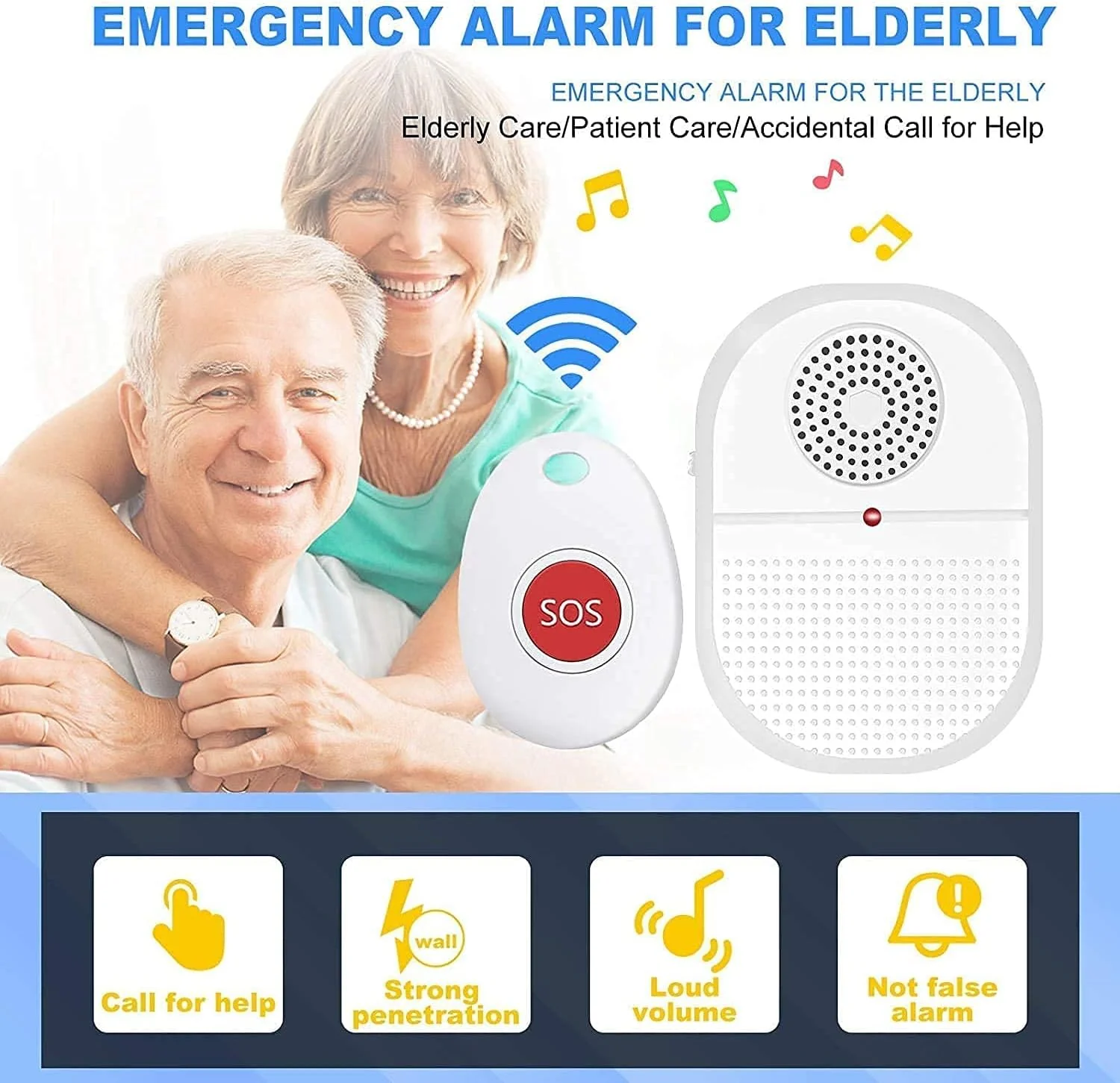 CallToU Caregiver Pager Call Button Elderly Wireless Call Button Vibration Pager Nurse Calling Alert System for Home Elderly Disabled Patient 1 Transmitters 1 Receiver 1 receiver + 1 call button - Image 6