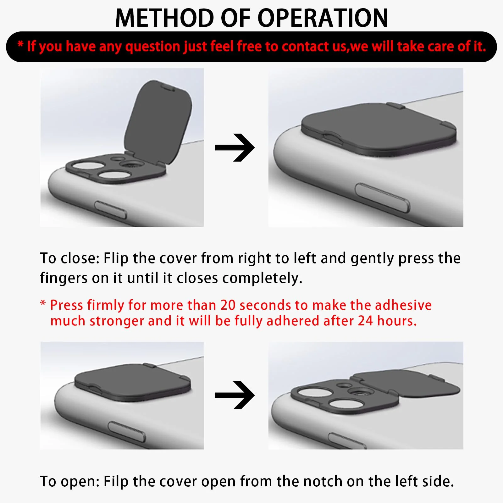 Camera Lens Cover Compatible for iPhone 11 Pro/iPhone 11 Pro Max, Camera Lens Protector Protect Your Privacy and Security,Strong Adhesive,2 Pack - Image 2