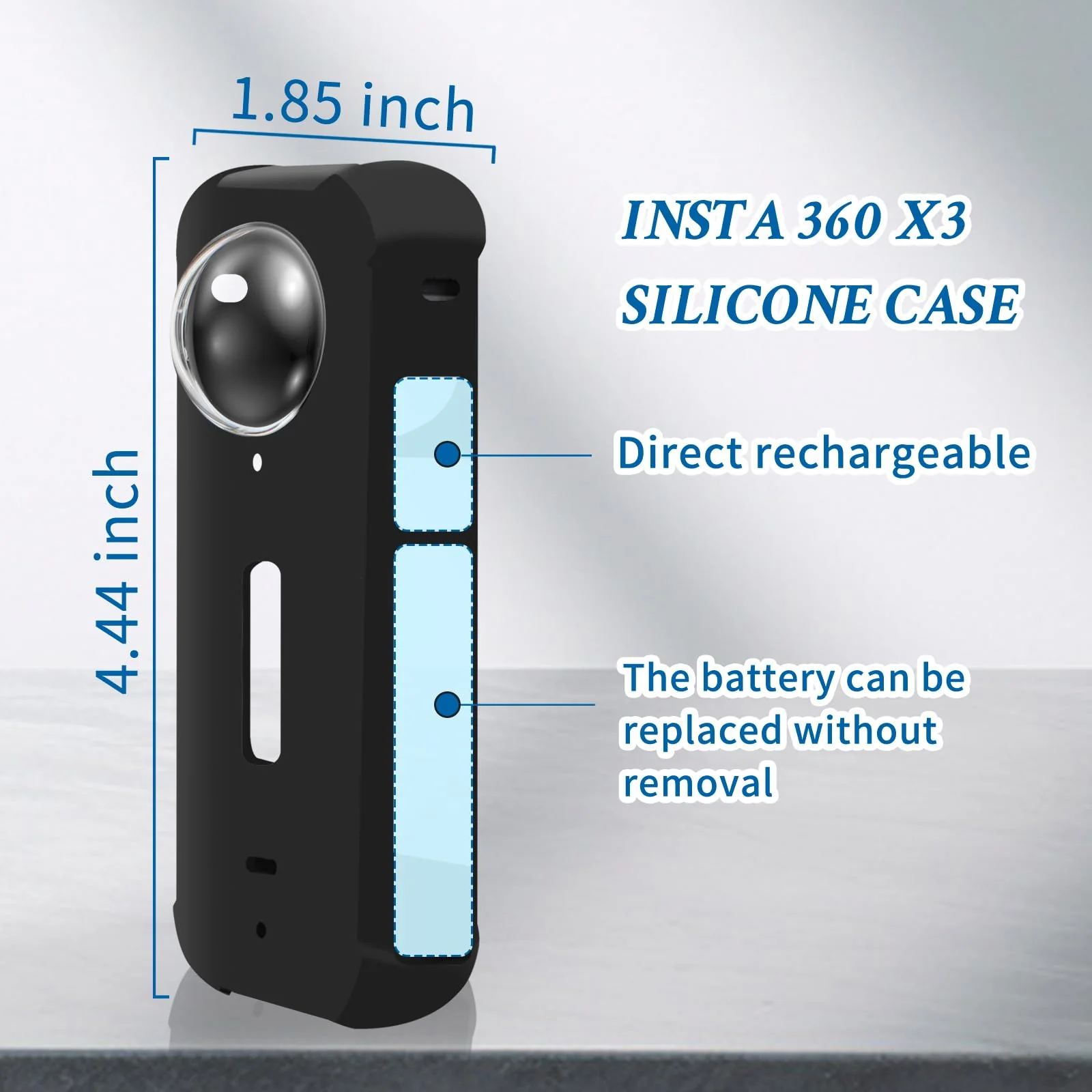 Camera Protective Accessories Kit for Insta 360 X3 Include Silicone Protective Cover/Screen Protectors/Camera Case(with Buckle)/Front Behind Lens Guard - Image 4