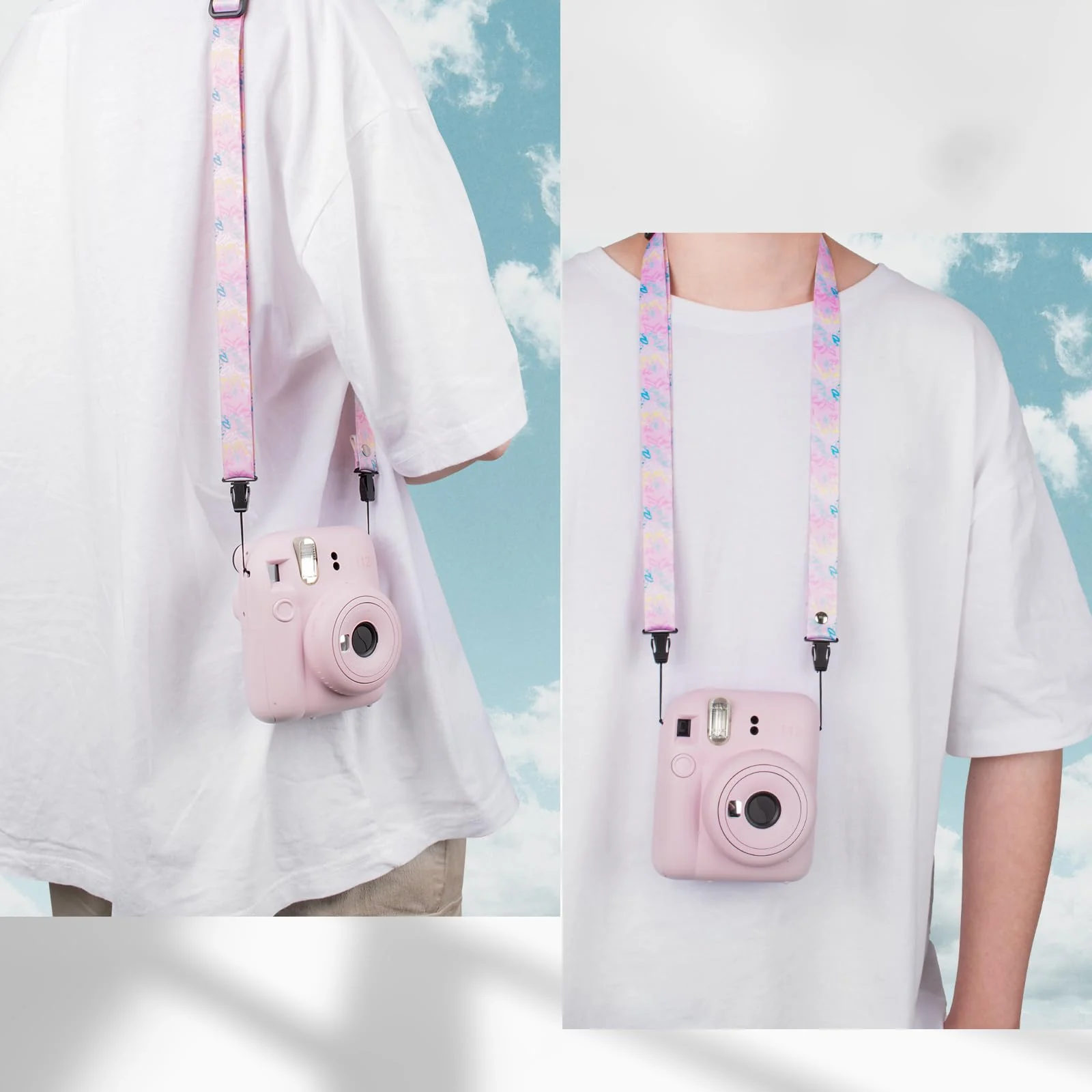 Camera Strap for Kids[2 Pack],Kids Camera Lanyard Neck Strap,iPad Strap for Kids,Children Camera Strap for Fujifilm mini Camera Pink+purple - Image 4